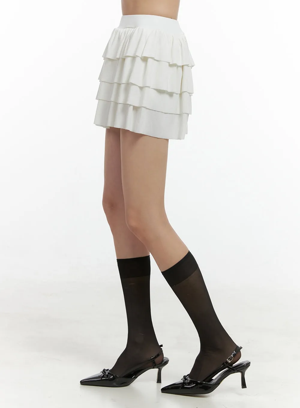 Banded Ruffle Mini Skirt OS409 sold by Lewkin product image thumbnail 4
