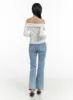 Lettering Off-Shoulder Slim Top OS409 sold by Lewkin