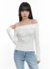 Lettering Off-Shoulder Slim Top OS409 sold by Lewkin