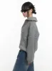 Oversized Cable Knit Zip-Up Sweater OS410 sold by Lewkin