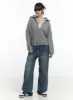 Oversized Cable Knit Zip-Up Sweater OS410 sold by Lewkin
