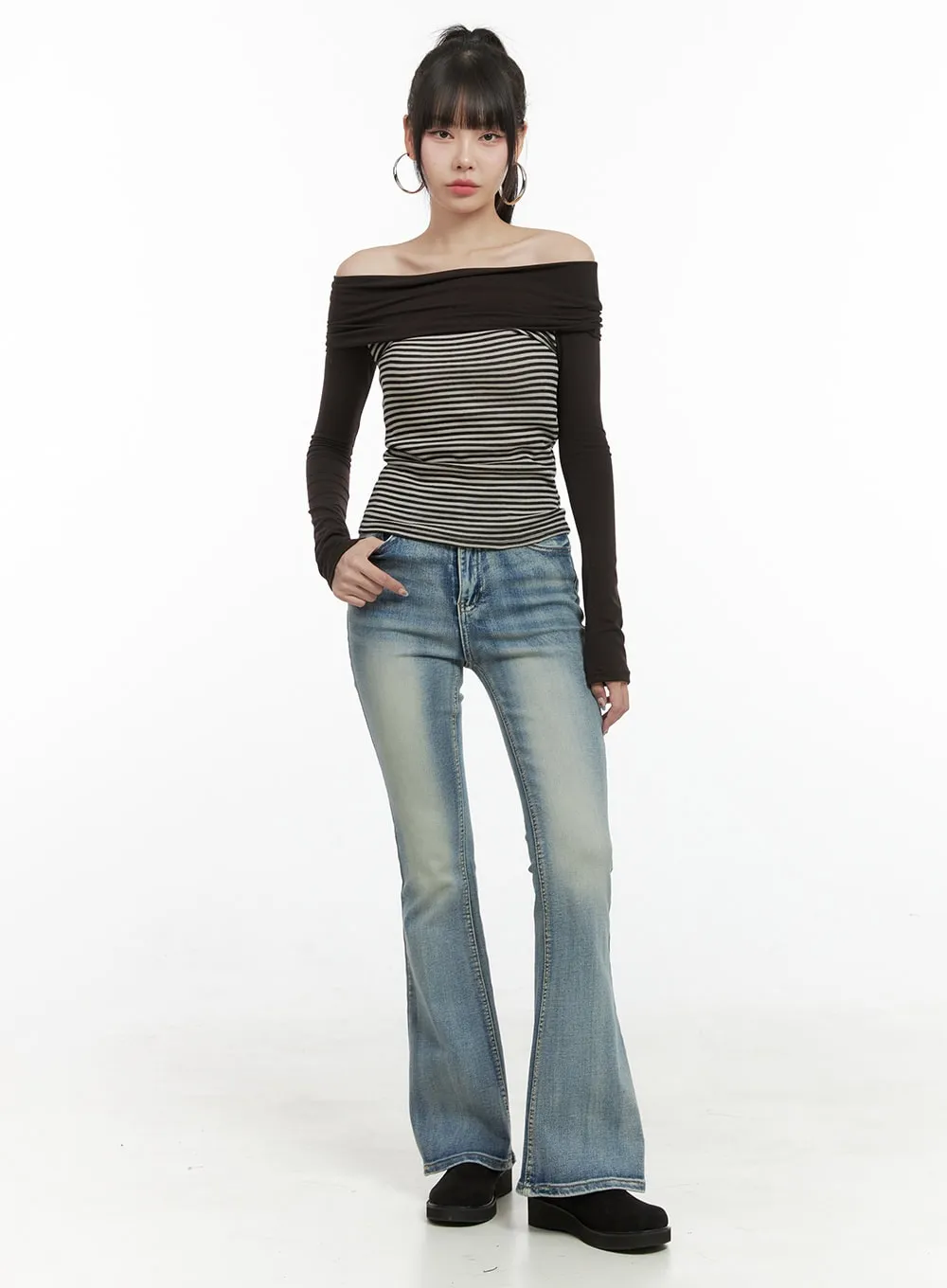 Ivy Tight Fit Bootcut Jeans OS410 sold by Lewkin product image thumbnail 2