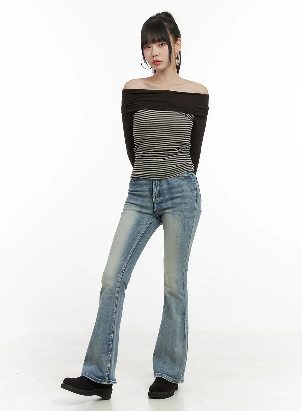 Ivy Tight Fit Bootcut Jeans OS410 sold by Lewkin product image thumbnail 3