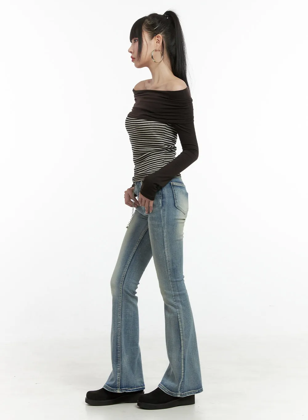 Ivy Tight Fit Bootcut Jeans OS410 sold by Lewkin product image thumbnail 4