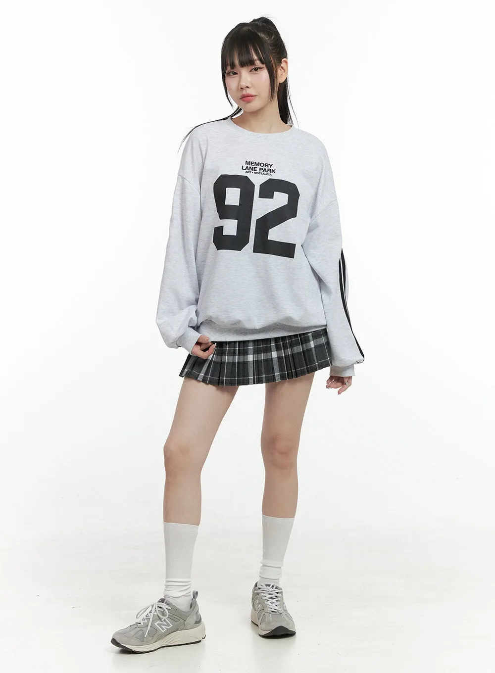 Pleated Check Mini Skirt Set OS410 sold by Lewkin