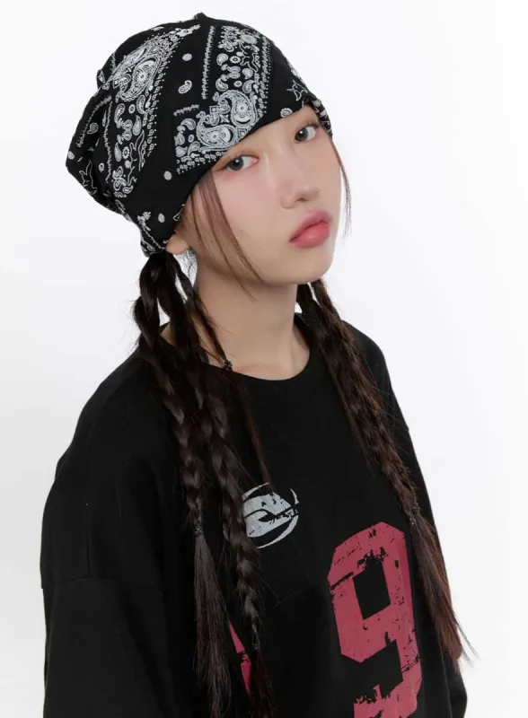 Boho Paisley Print Beanie CS410 sold by Lewkin