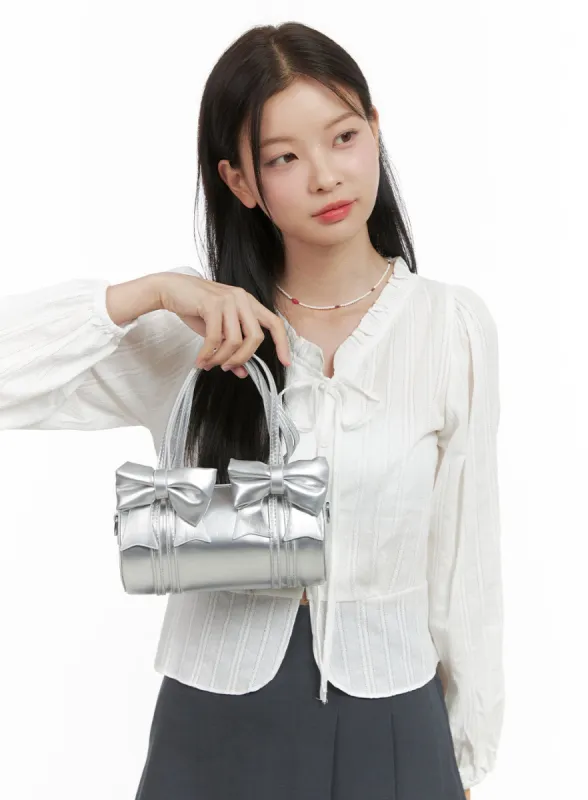 CharmRibbon Faux Leather Tote OS411 sold by Lewkin