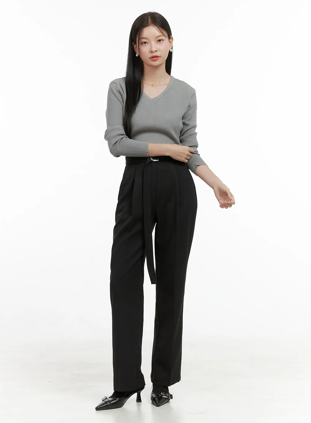 Warm V-Neck Solid Sweater OS411 sold by Lewkin product image thumbnail 2