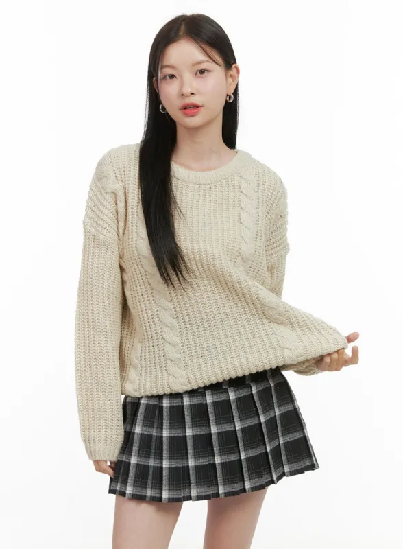 Basic Crew Neck Long Sleeve Knit OS411 sold by Lewkin