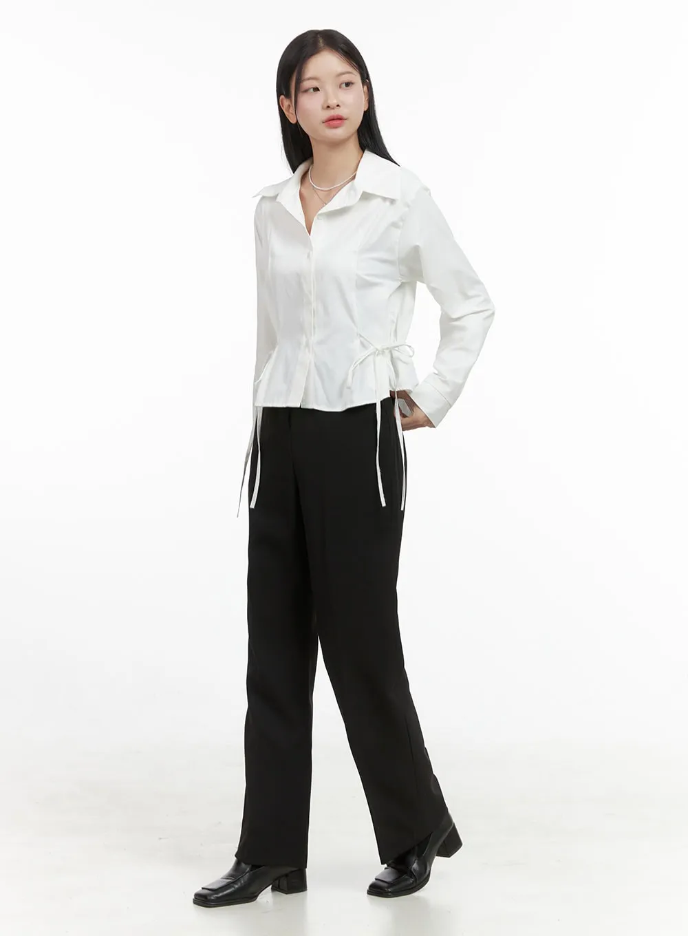 Chic Waistband Straight Leg Pants OS411 sold by Lewkin product image thumbnail 4