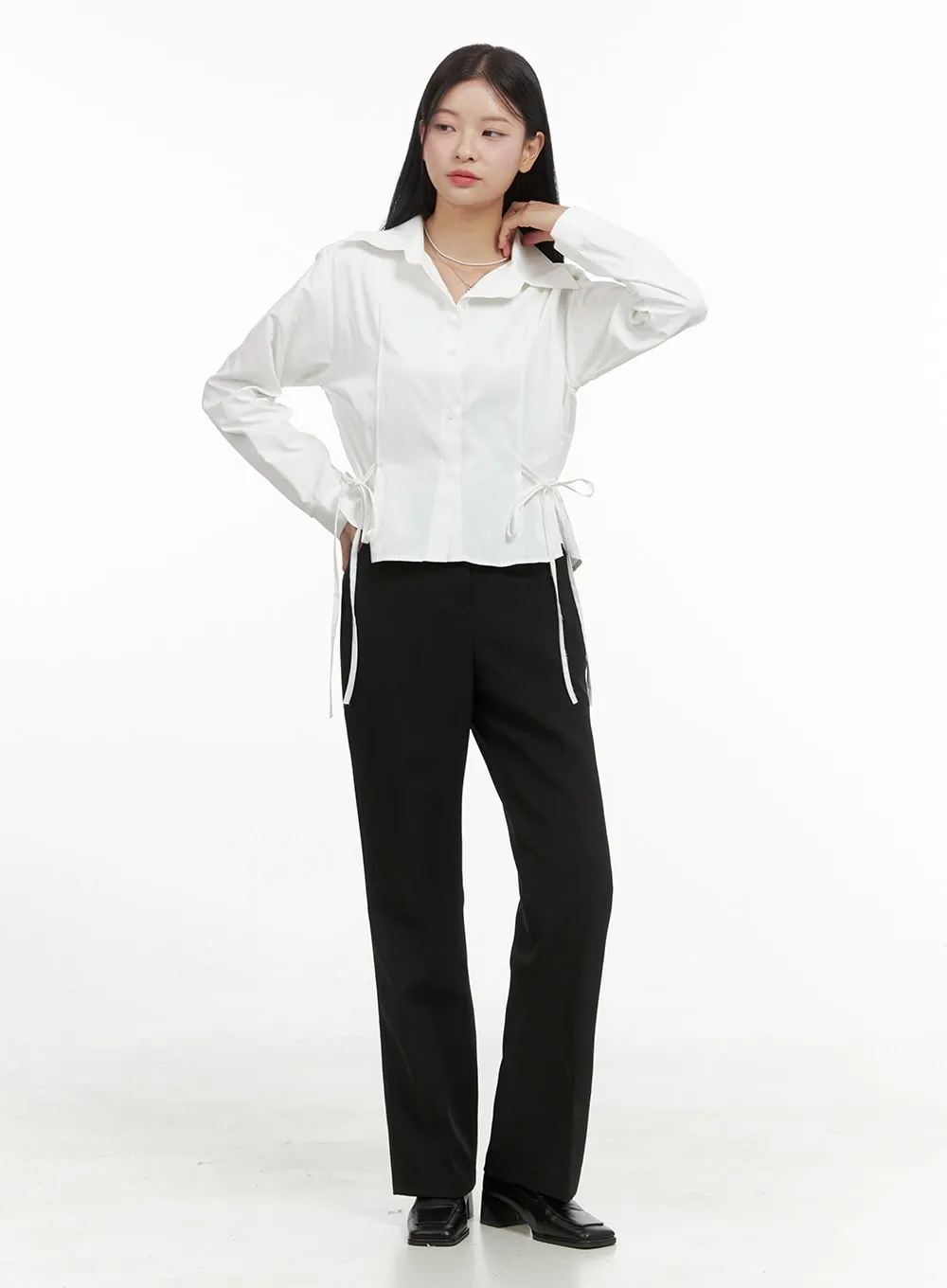 Chic Waistband Straight Leg Pants OS411 sold by Lewkin product image thumbnail 3
