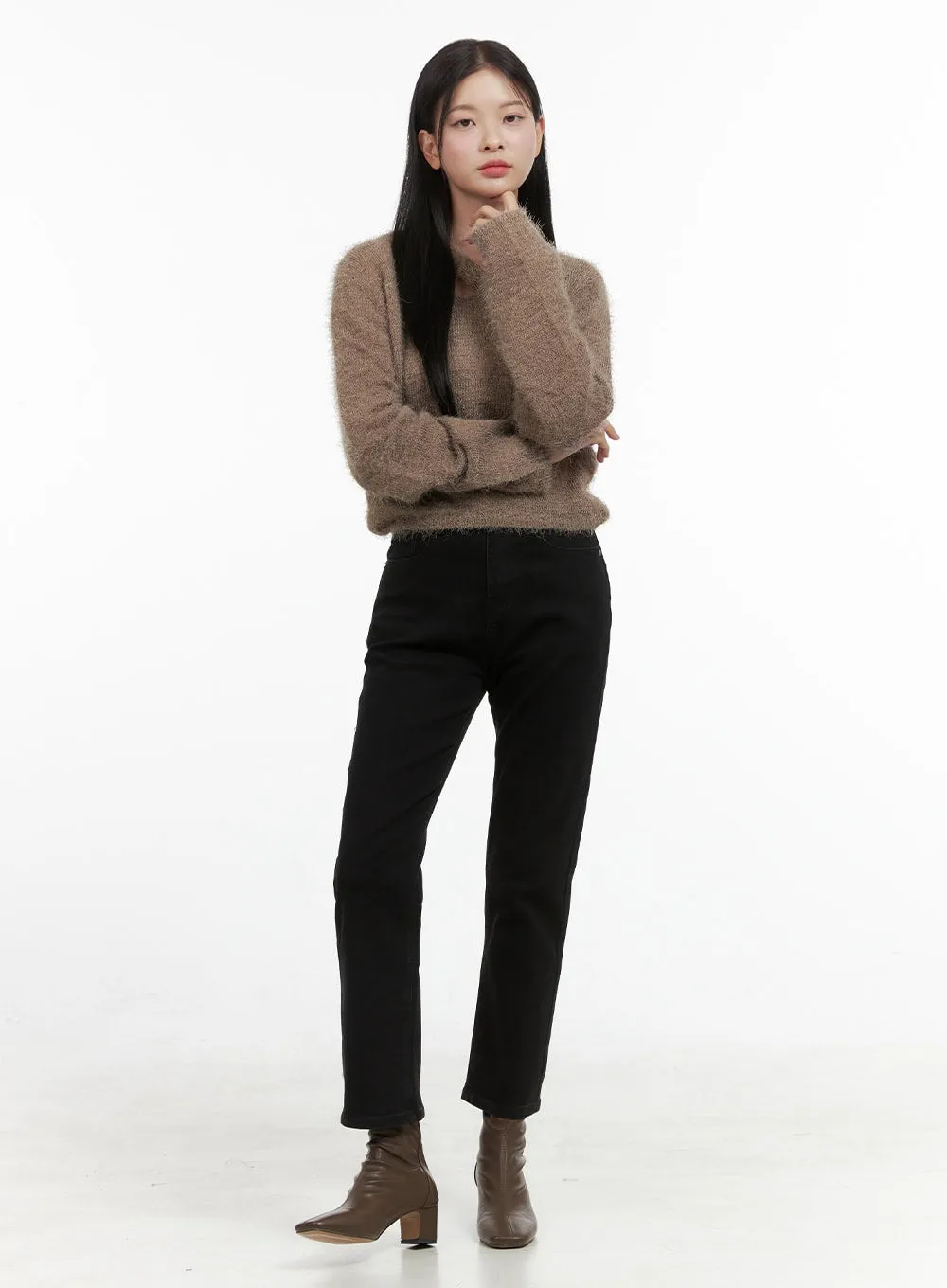Sleek Straight Leg Cotton Pants OS411 sold by Lewkin product image thumbnail 3