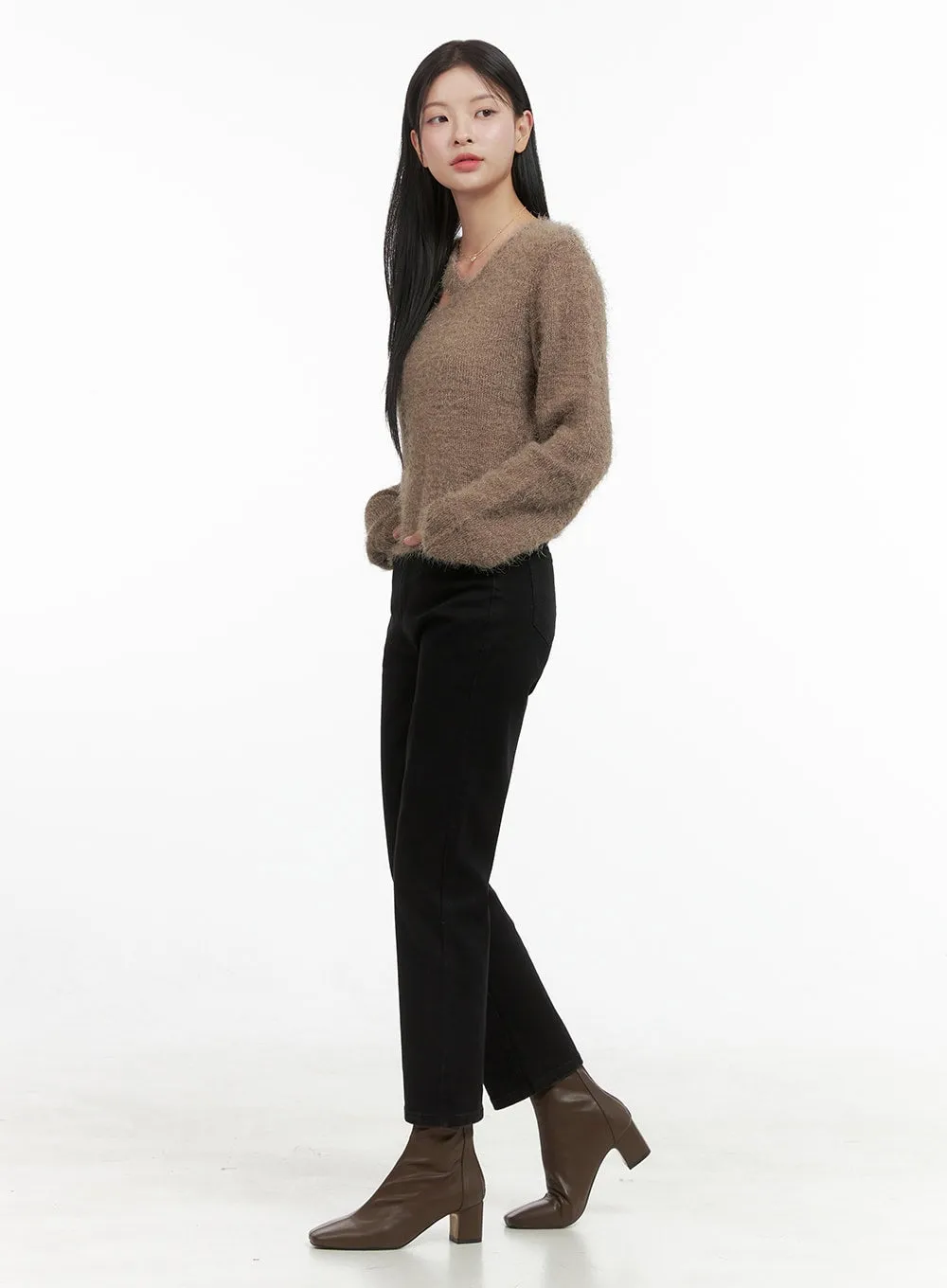 Sleek Straight Leg Cotton Pants OS411 sold by Lewkin product image thumbnail 4