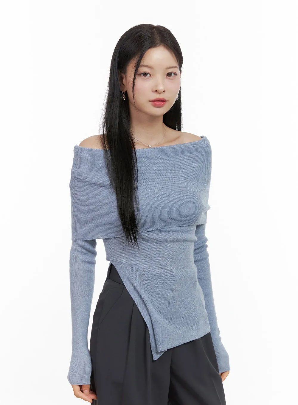 Edgy Asymmetric Long Sleeve Blouse OS411 sold by Lewkin product image thumbnail 4
