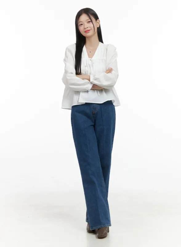 Yara Effortless Wide Leg Denim Jeans OS411 sold by Lewkin