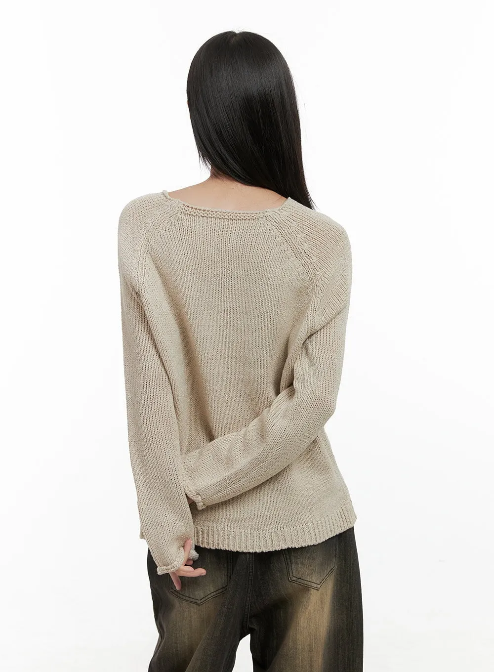 Essential Long Sleeve Knit Sweater CS412 sold by Lewkin product image thumbnail 5