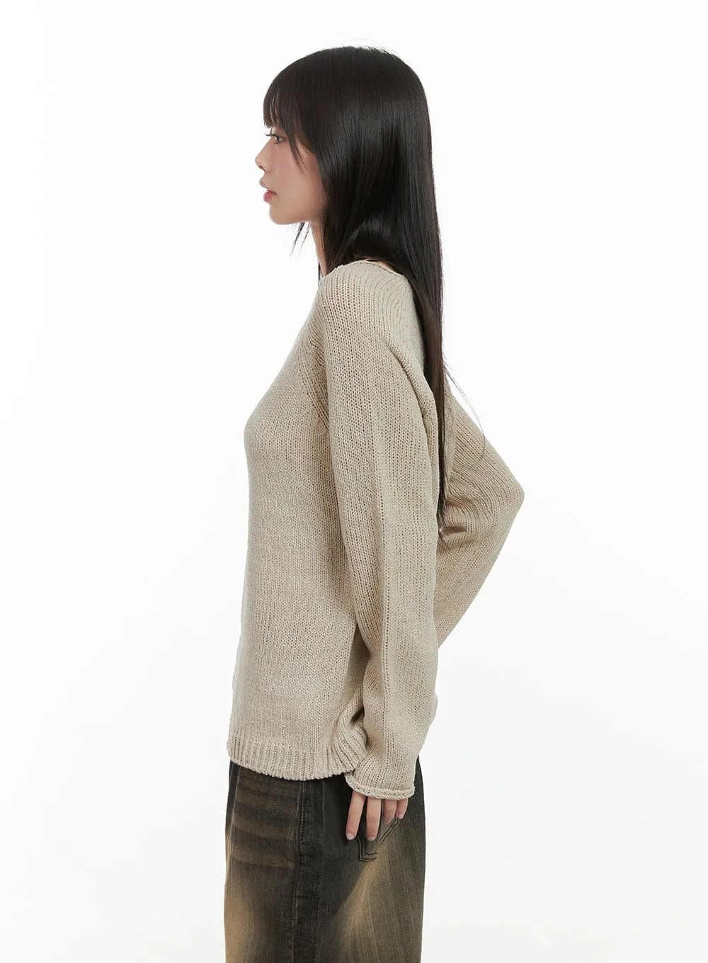 Essential Long Sleeve Knit Sweater CS412 sold by Lewkin product image thumbnail 3