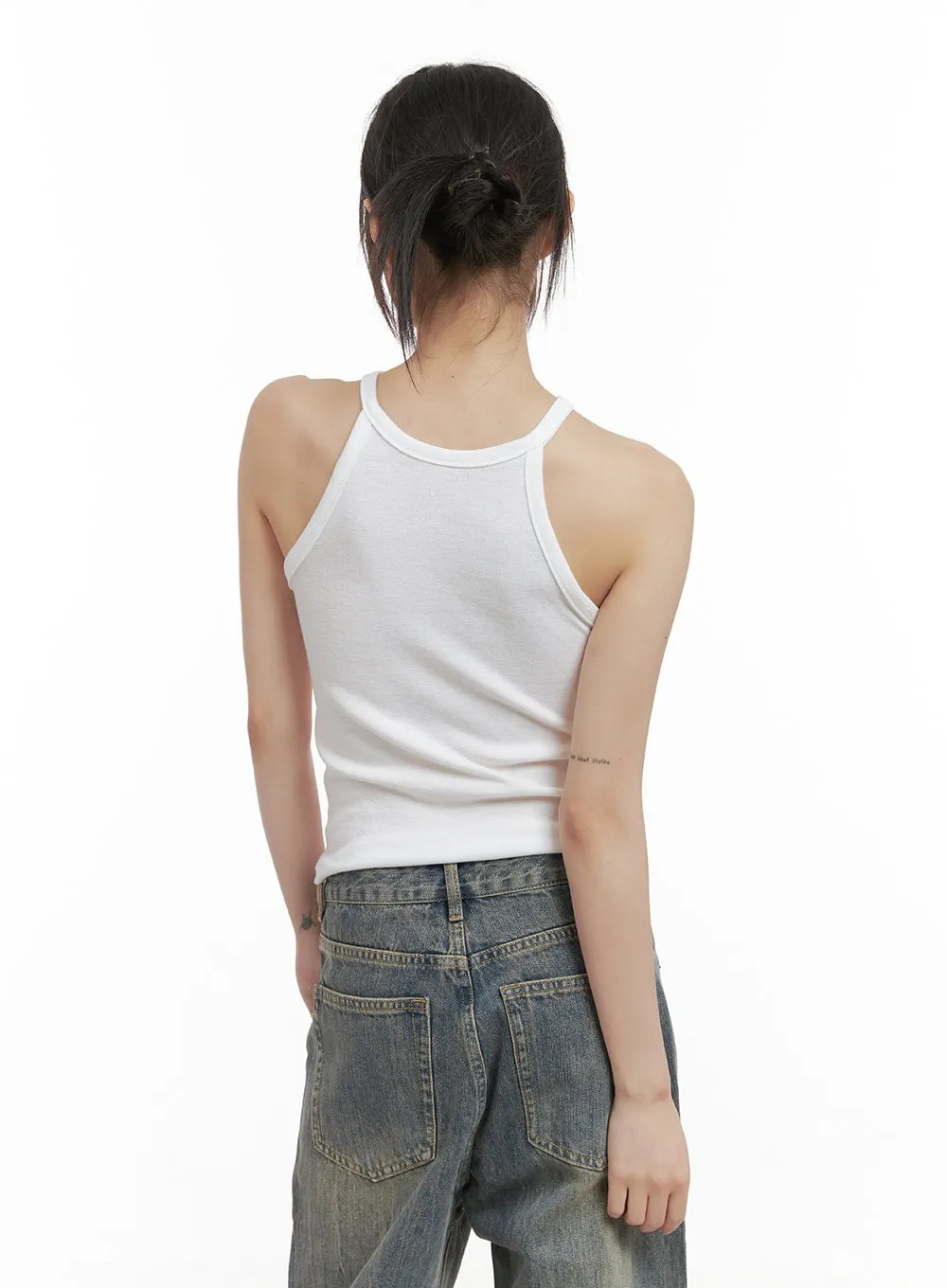 Tailored Solid Sleeveless Top CS412 sold by Lewkin product image thumbnail 5