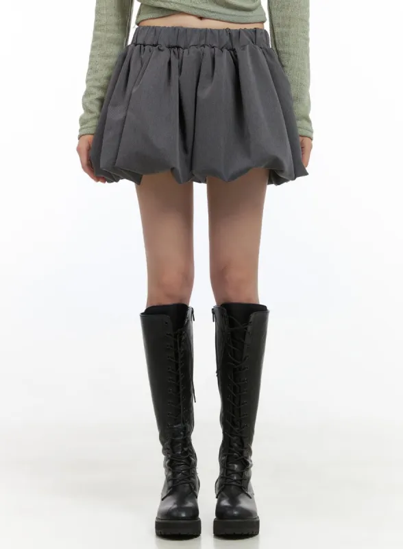 Banded Waist Poly Mini Skirt CS412 sold by Lewkin