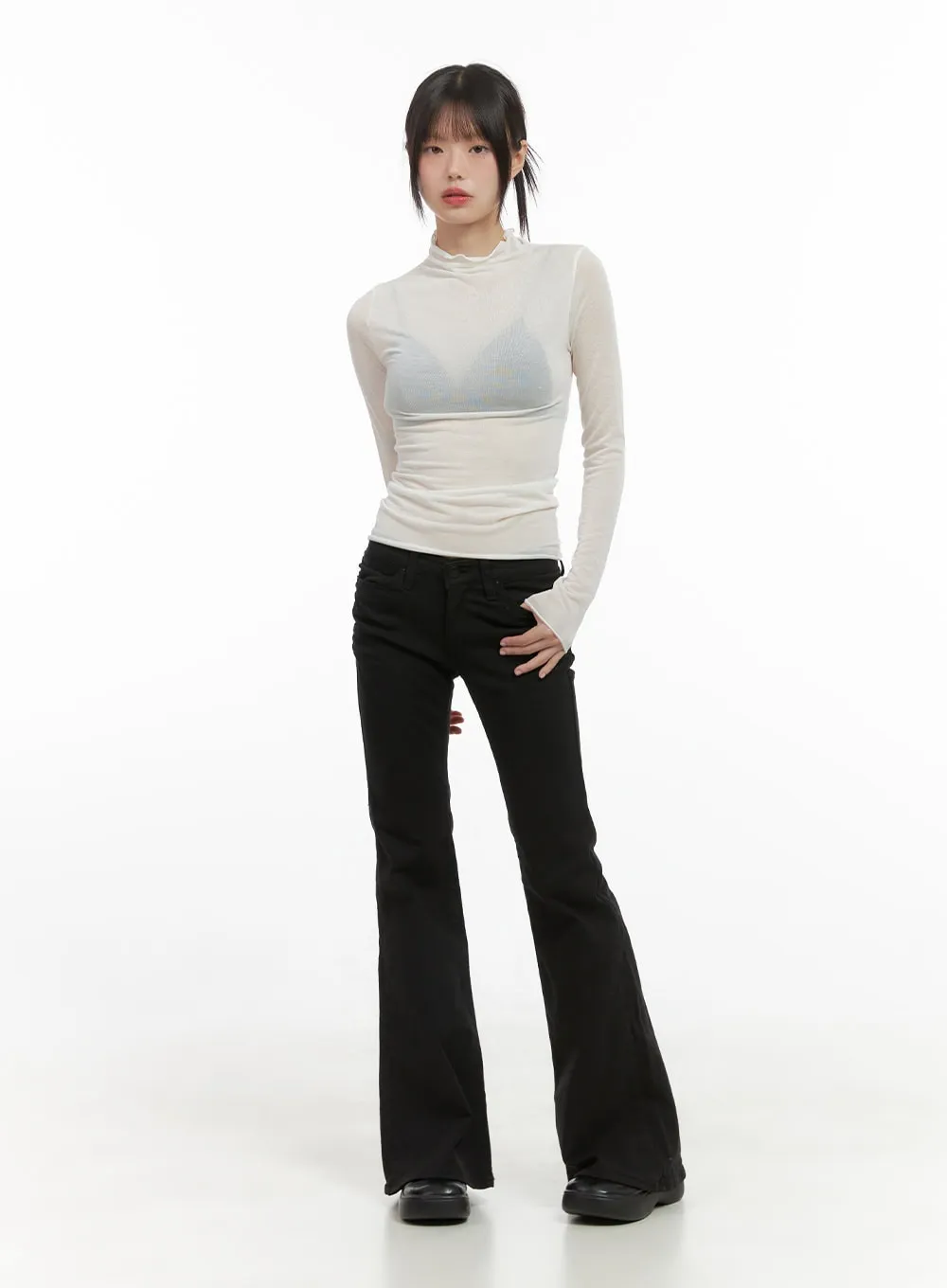 Chic Sheer Cotton Turtleneck Tee CS412 sold by Lewkin product image thumbnail 2
