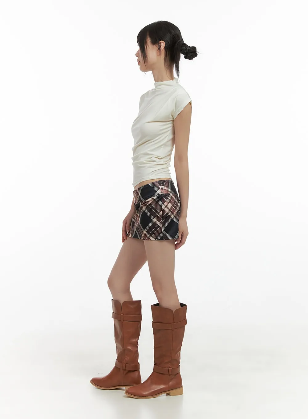 Sleek Fit Plaid Mini Skirt CS412 sold by Lewkin product image thumbnail 5