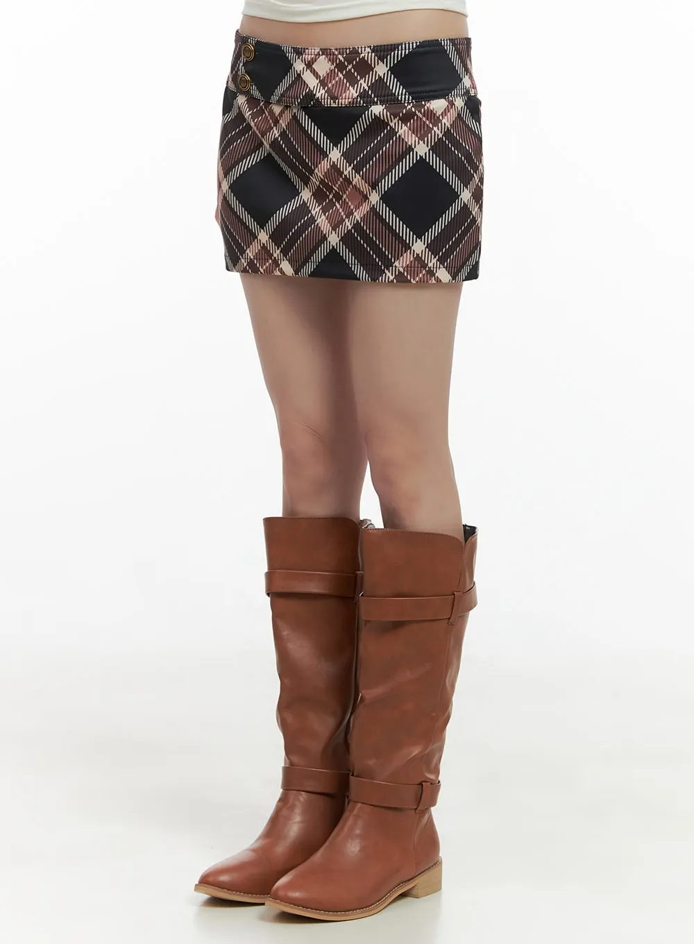Sleek Fit Plaid Mini Skirt CS412 sold by Lewkin