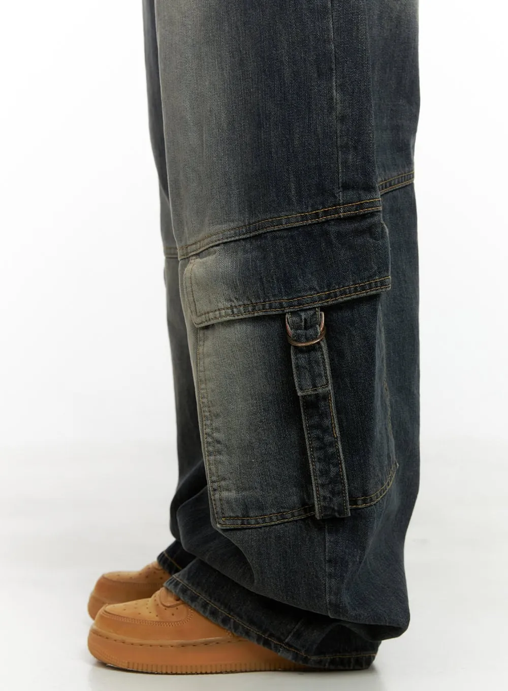 Capri Roomy Denim Cargo Jeans CS412 sold by Lewkin product image thumbnail 4