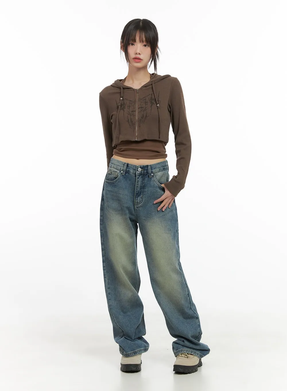 Stylish Graphic Hooded Crop CS412 sold by Lewkin product image thumbnail 2