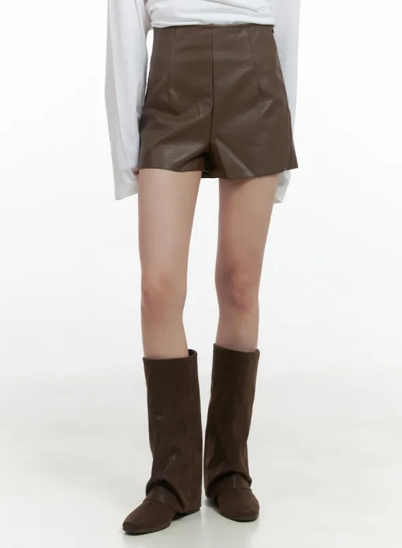 Edgy Faux Leather Mini Shorts CS412 sold by Lewkin
