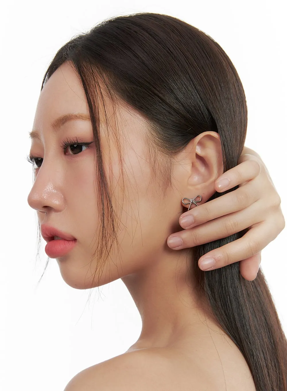 Luna Ribbon Earrings IS413 sold by Lewkin product image thumbnail 2