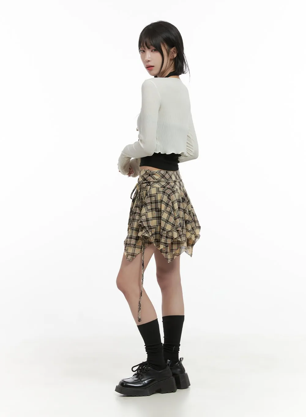 Plaid Banded Mini Skirt CS413 sold by Lewkin product image thumbnail 3