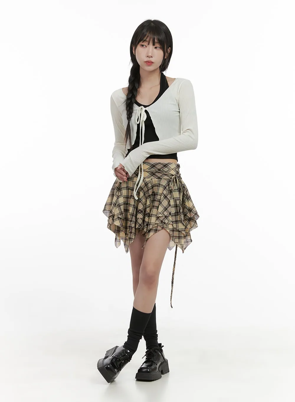 Plaid Banded Mini Skirt CS413 sold by Lewkin product image thumbnail 2