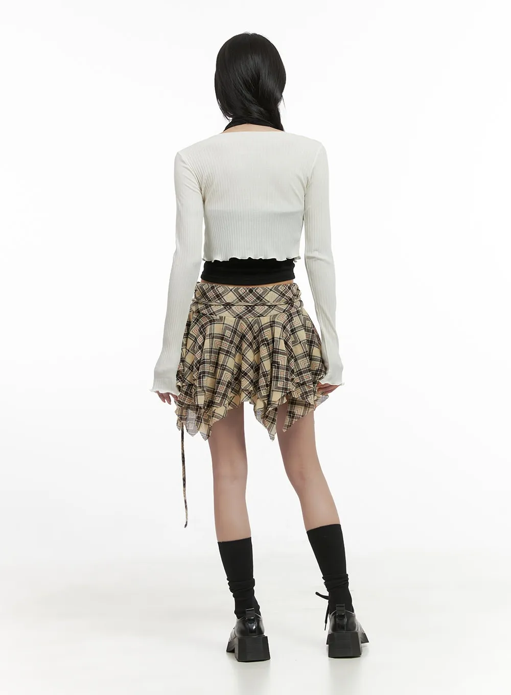 Plaid Banded Mini Skirt CS413 sold by Lewkin product image thumbnail 4