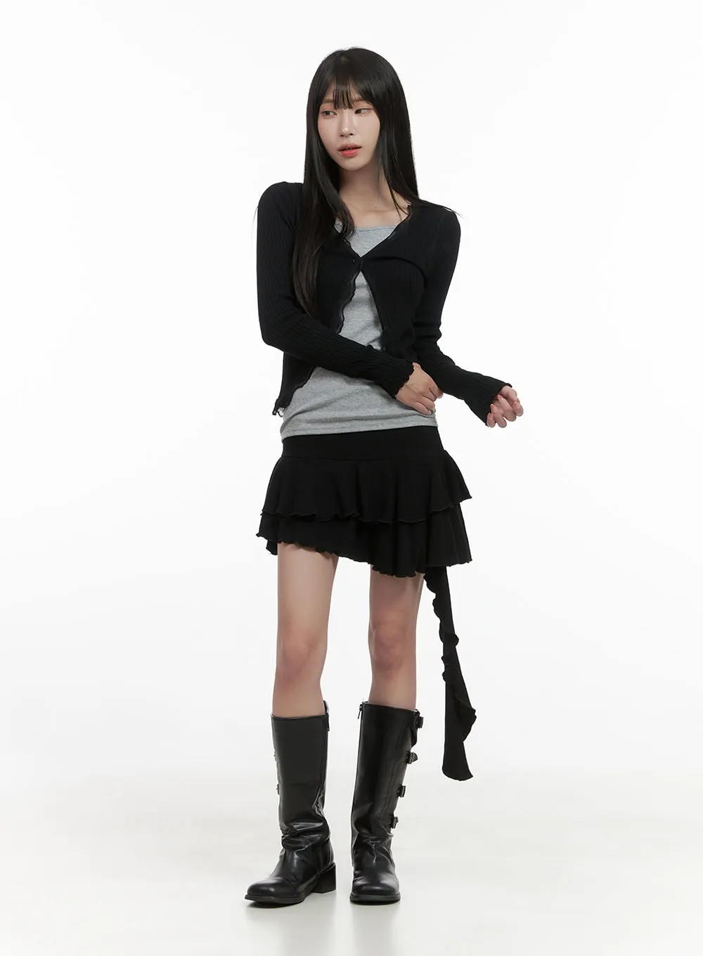 Refined Lace Trim Wool Cardigan CS413 sold by Lewkin product image thumbnail 2