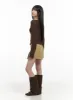 Distressed Hem Pleated Mini Skirt CS419 sold by Lewkin