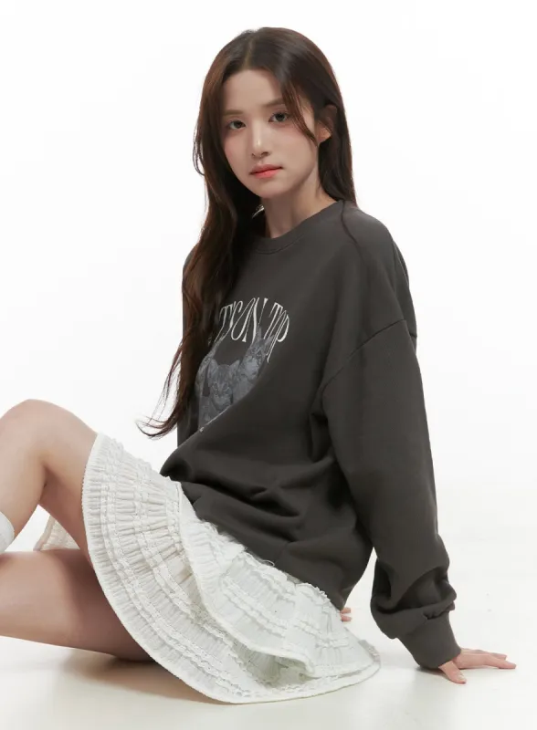 Soft Cotton Graphic Sweatshirt OS416 sold by Lewkin