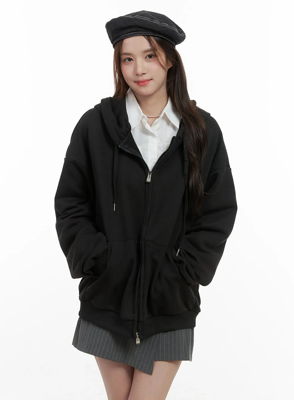 Baggy Cotton Long Sleeve Hoodie OS416 sold by Lewkin