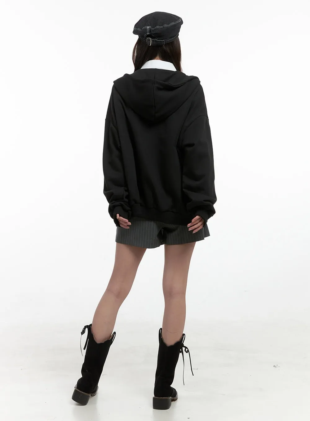 Baggy Cotton Long Sleeve Hoodie OS416 sold by Lewkin product image thumbnail 3