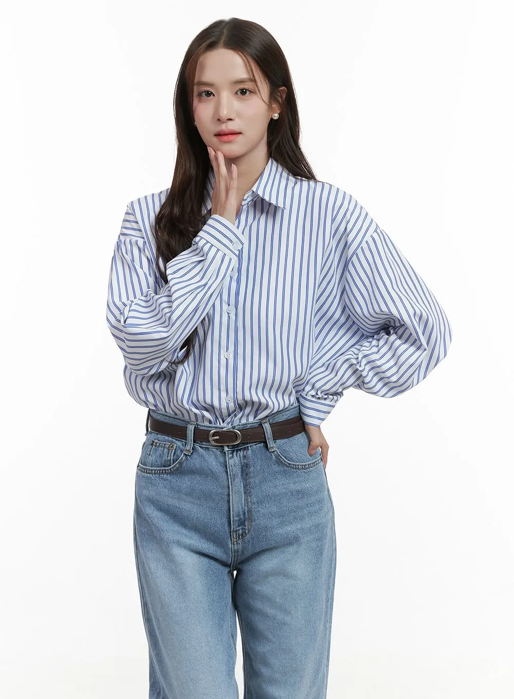 Elegant Stripe Pattern Blouse OS416 sold by Lewkin product image thumbnail 4