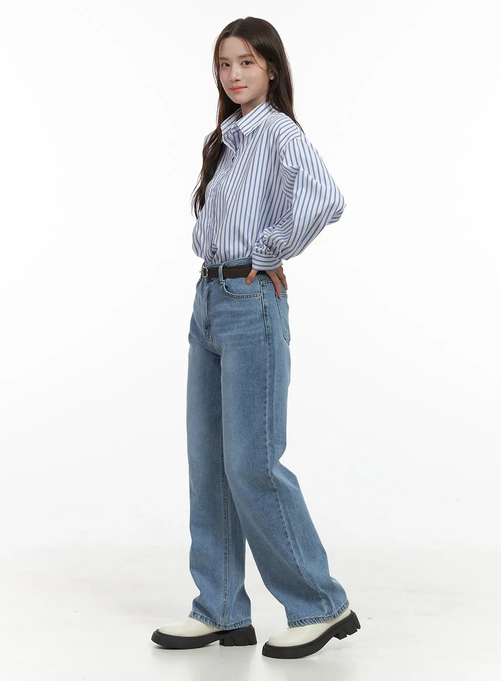 Elegant Stripe Pattern Blouse OS416 sold by Lewkin product image thumbnail 2