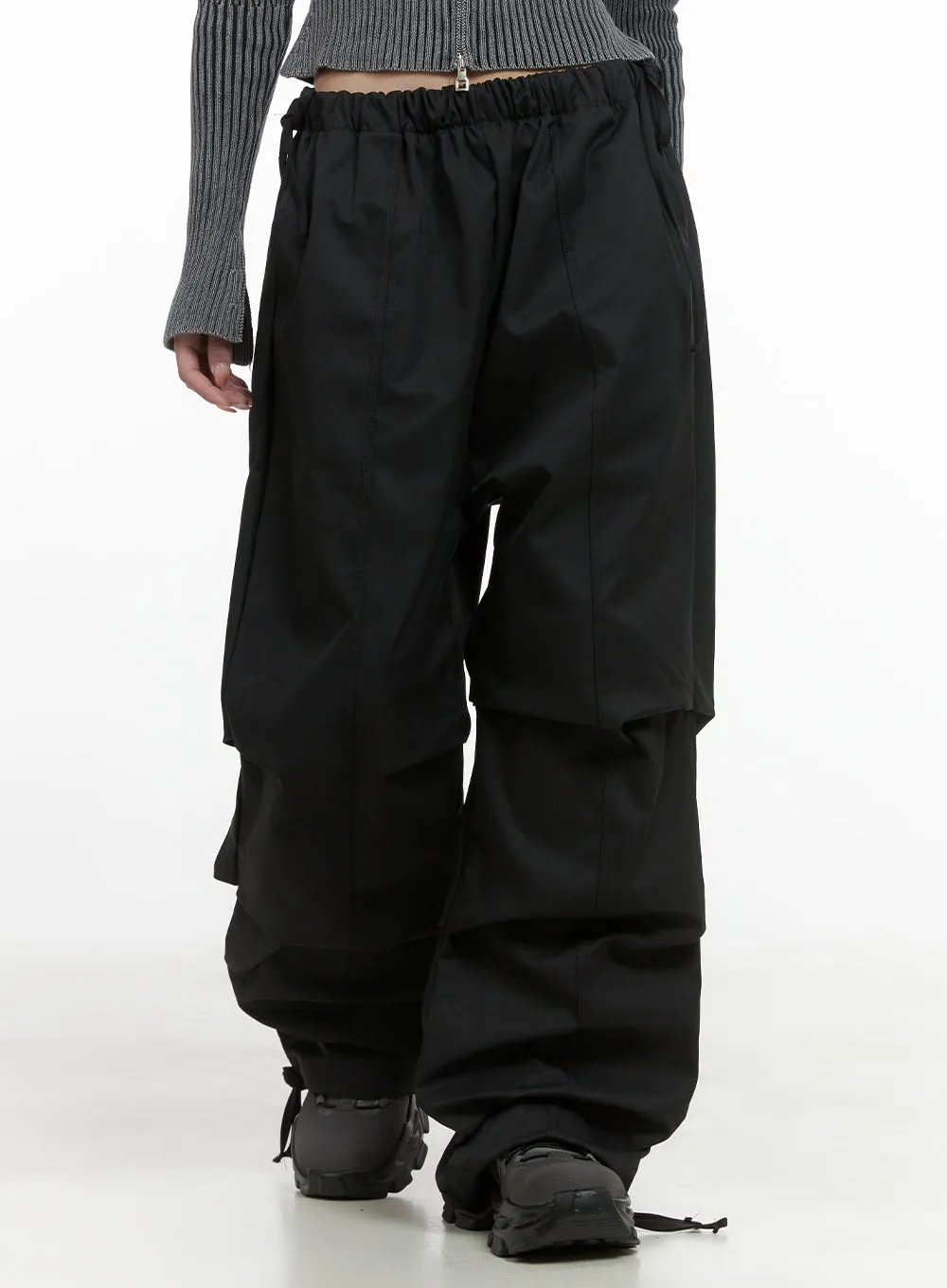 Pintuck Striing Banded Wide Fit Pants CS419 sold by Lewkin