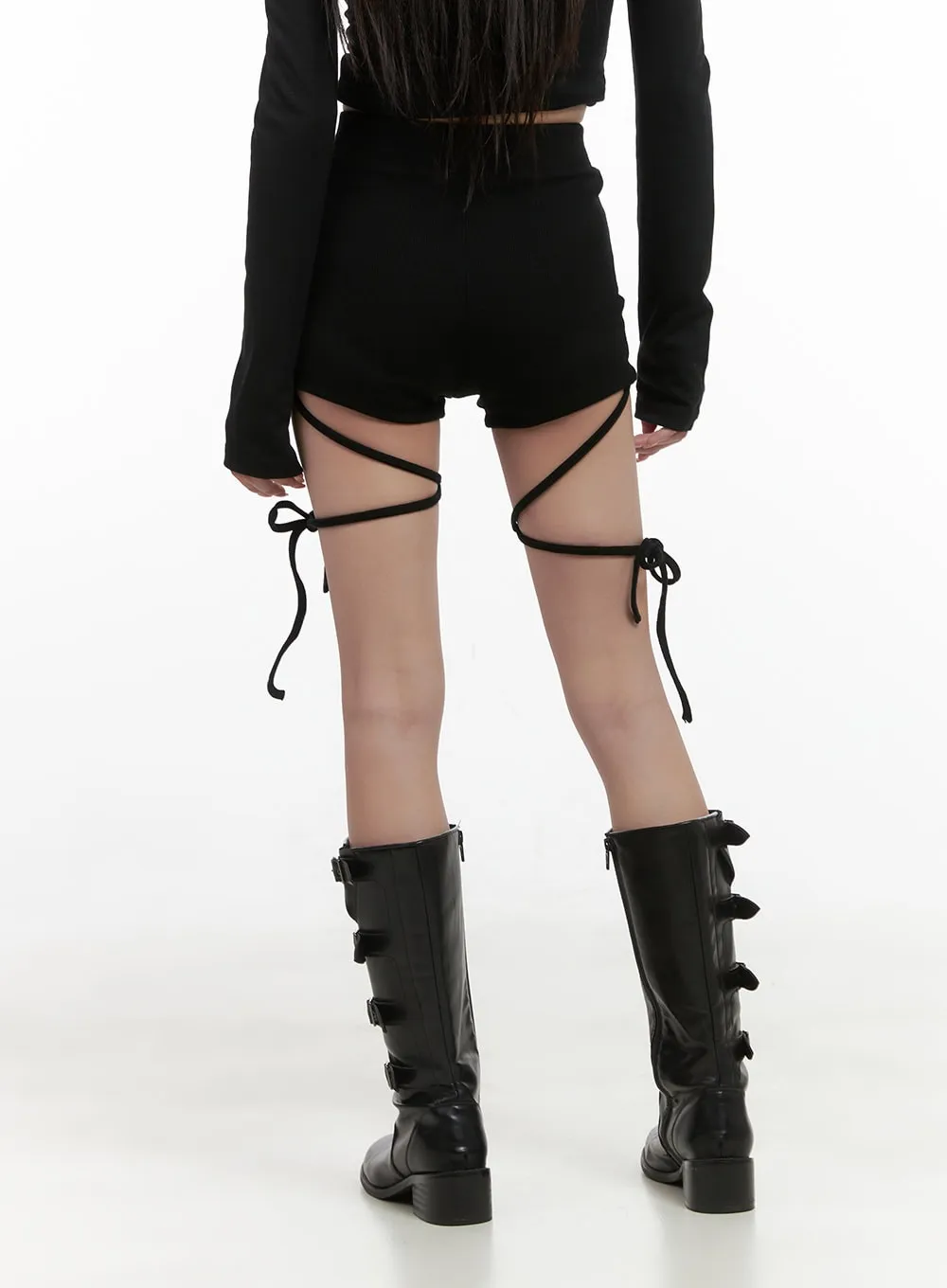 SlimFit Ribbed Strap Shorts CS419 sold by Lewkin product image thumbnail 5