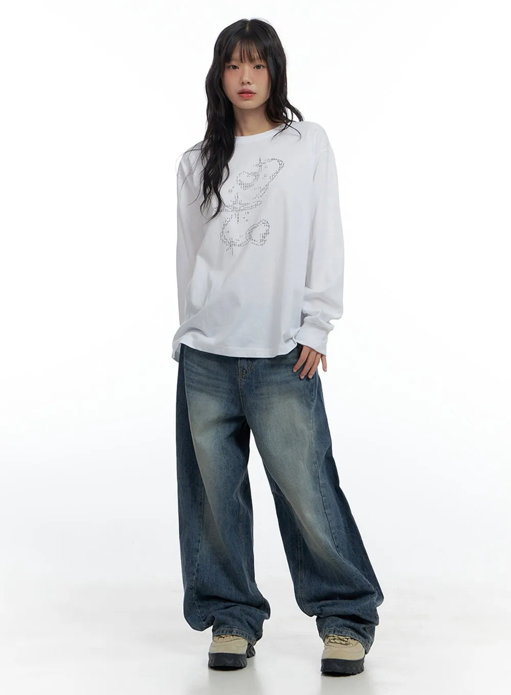 Oversize Fit Round Neck Graphic Tee CS419 sold by Lewkin product image thumbnail 2