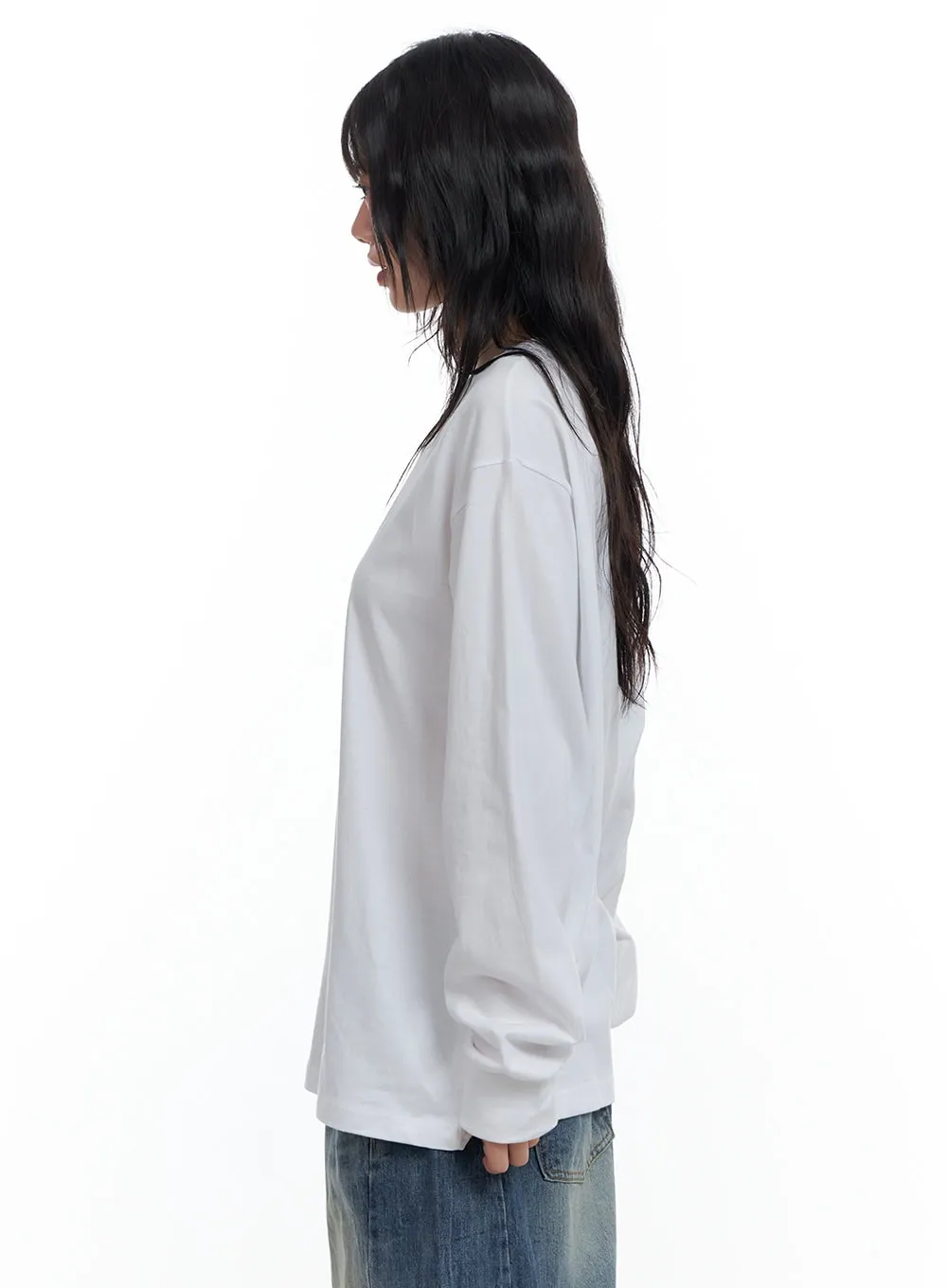 Oversize Fit Round Neck Graphic Tee CS419 sold by Lewkin product image thumbnail 4
