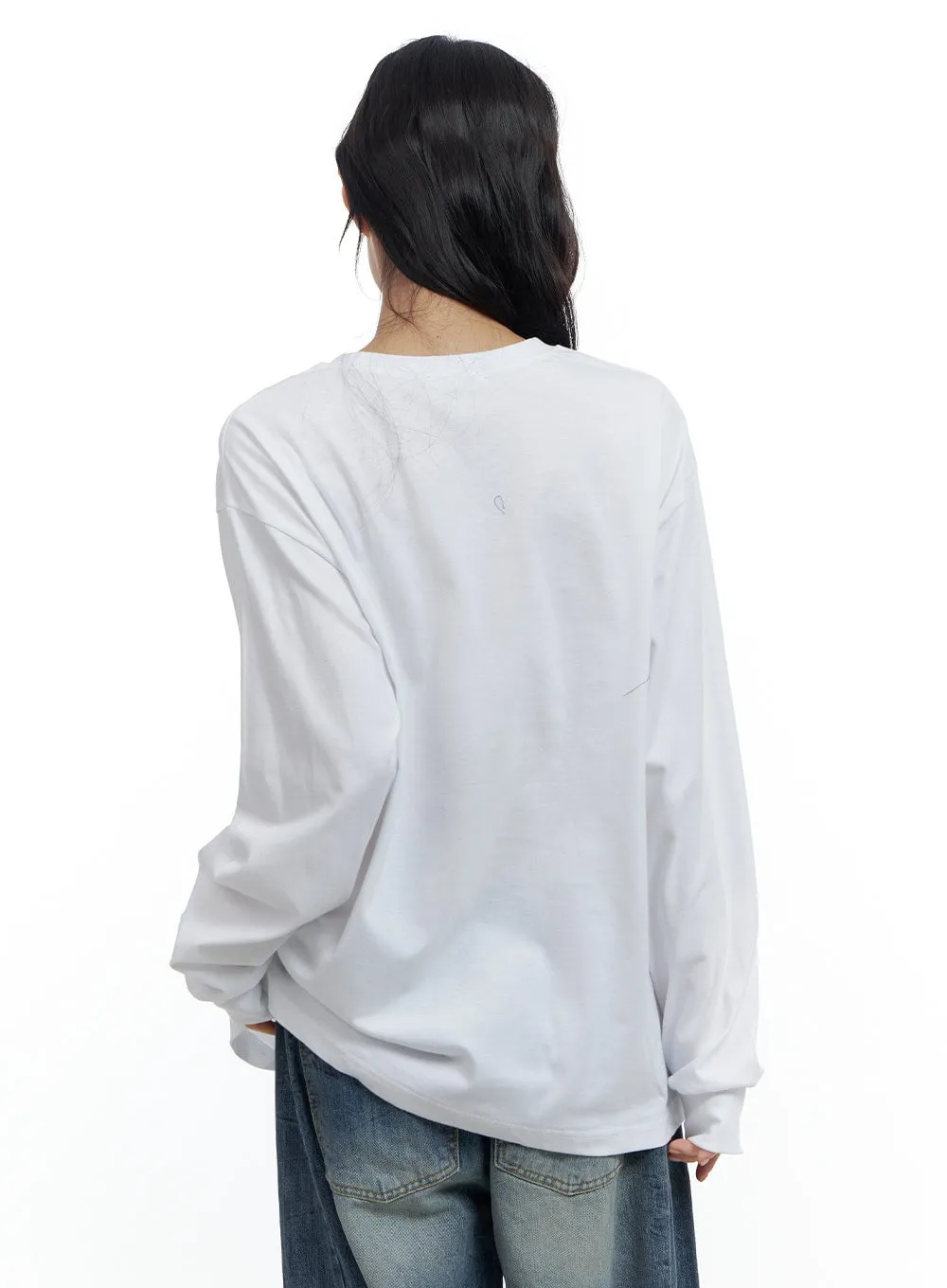 Oversize Fit Round Neck Graphic Tee CS419 sold by Lewkin product image thumbnail 5