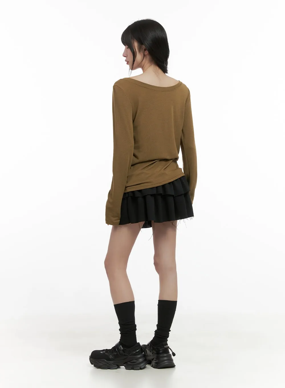 Chic Printed Round Neck Top CS419 sold by Lewkin product image thumbnail 4