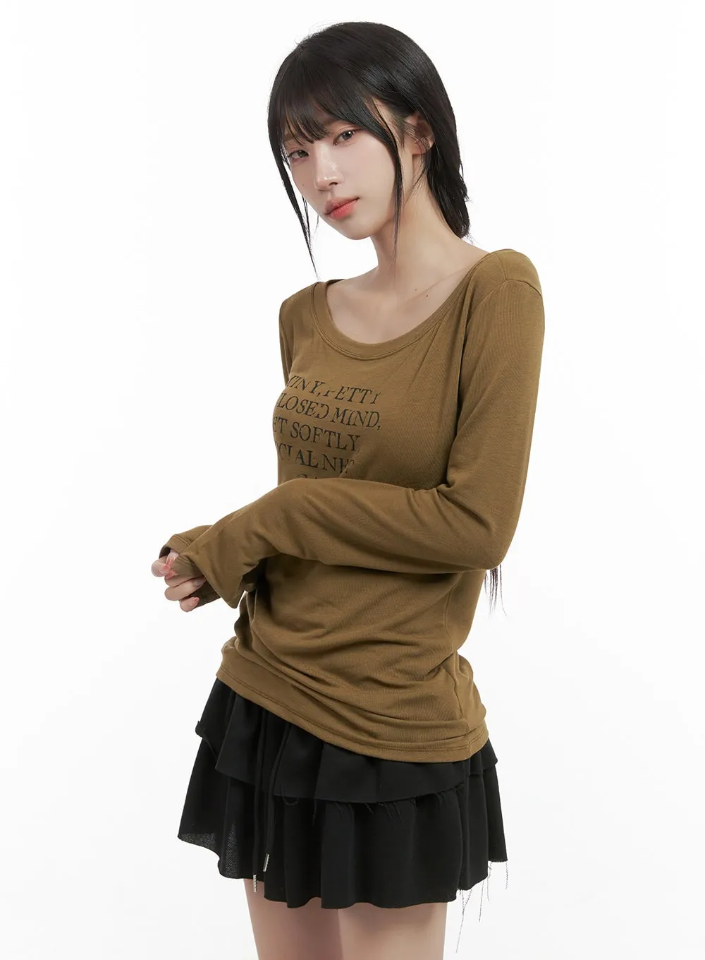 Chic Printed Round Neck Top CS419 sold by Lewkin