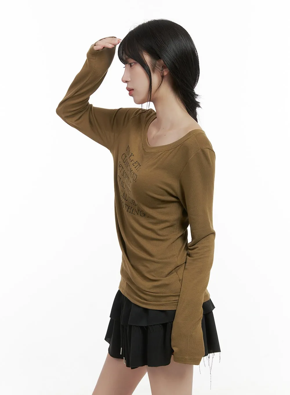 Chic Printed Round Neck Top CS419 sold by Lewkin product image thumbnail 5