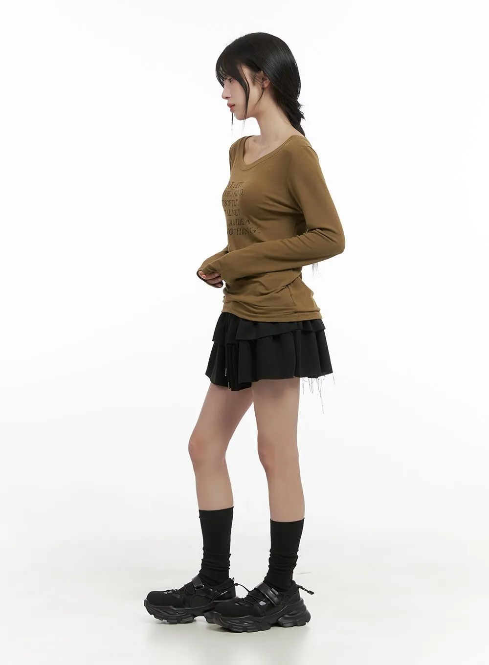 Chic Printed Round Neck Top CS419 sold by Lewkin product image thumbnail 3