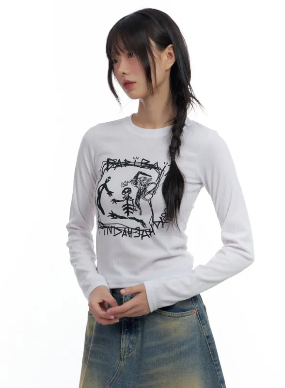 Graphic Vision Long Sleeve Crop CS420 sold by Lewkin